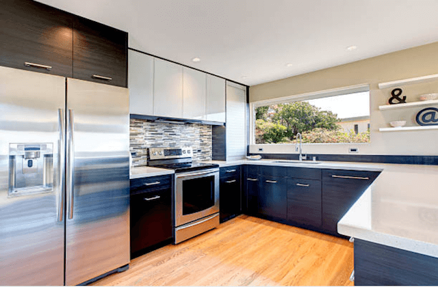 modern stainless steel appliances